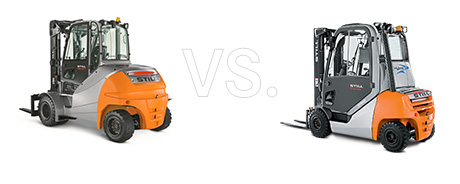 Vergelijking tussen heftrucks met elektromotor en verbrandingsmotor